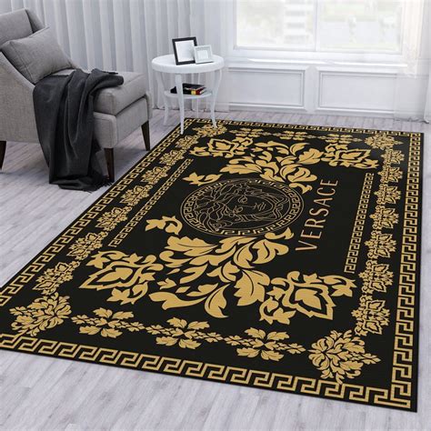 Versace rug black and gold